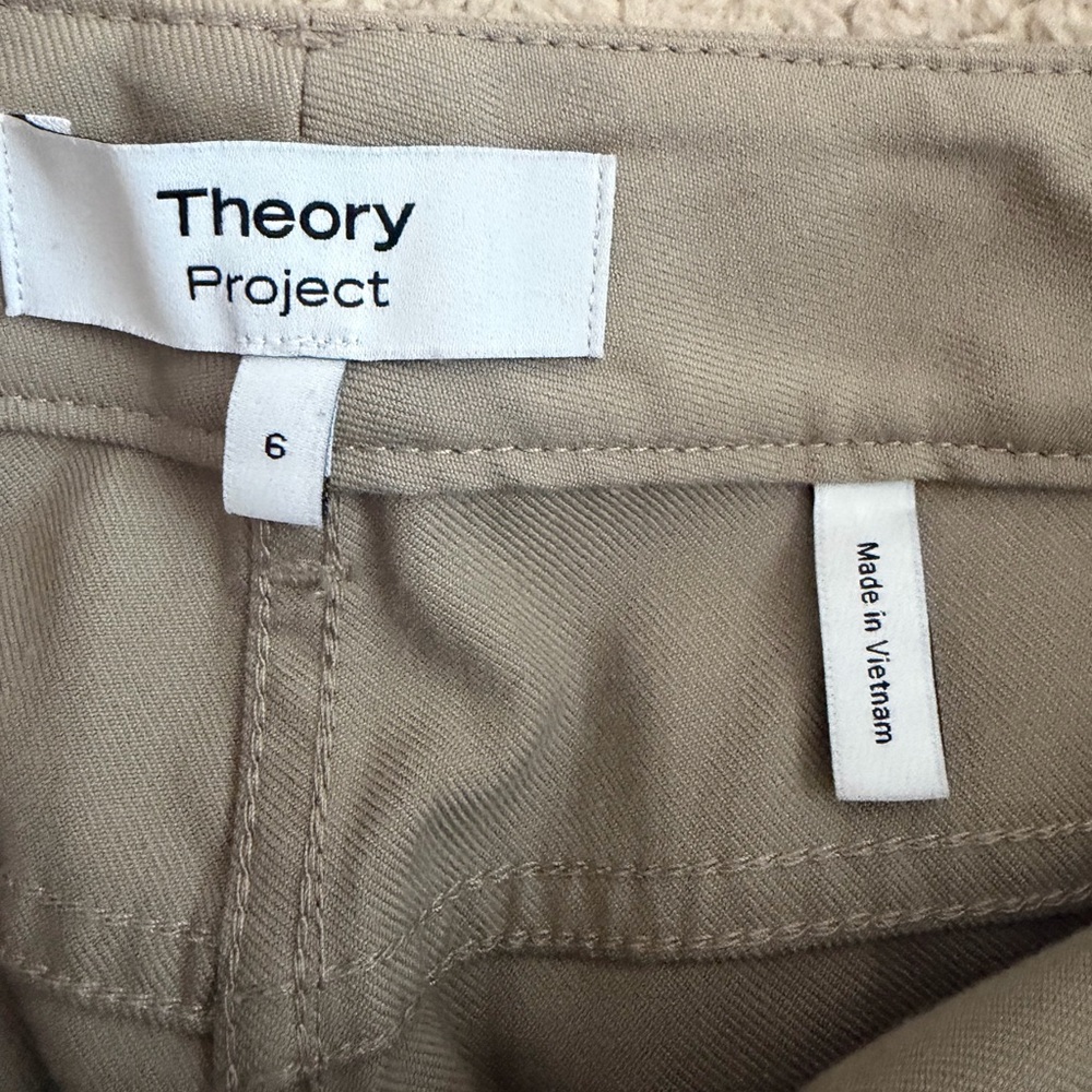 Theory Project Twill Cargo Khaki Pants Wide Leg Women's Size 6 - Picture 6 of 12